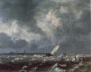 Jacob van Ruisdael View of Het Lj on a Stormy Day painting